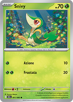 1/086-BLK-Snivy 	-	comune	-	Near-mint	-	luce nera	-	ita	-