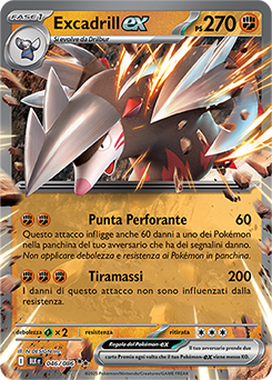 46/086-BLK-Excadrill-ex 	-	doppia rara	-	Near-mint	-	luce nera	-	ita	-	special