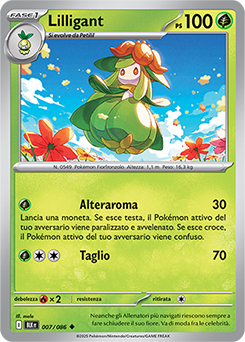 7/086-BLK-Lilligant 	-	non comune	-	Near-mint	-	luce nera	-	ita	-	reverse	poke ball