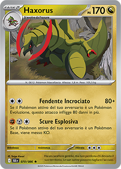 70/086-BLK-Haxorus 	-	rara h	-	Near-mint	-	luce nera	-	ita	-	reverse	poke ball
