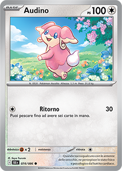74/086-BLK-Audino 	-	comune	-	Near-mint	-	luce nera	-	ita	-