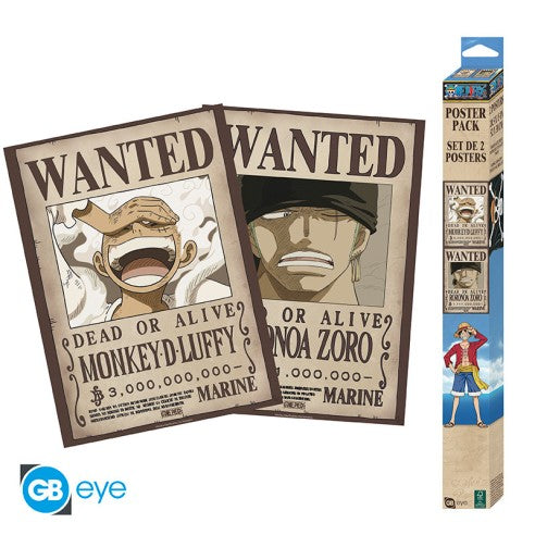 one-piece-set-da-2-poster-wanted-luffy-e-wanted-zoro-52cm-x-38
