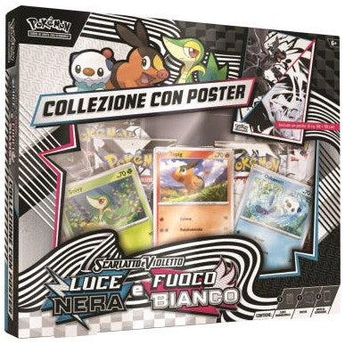 Pokemon-scarlatto-violetto-luce-nera-fuoco-bianco-collezione-con-poster-ita